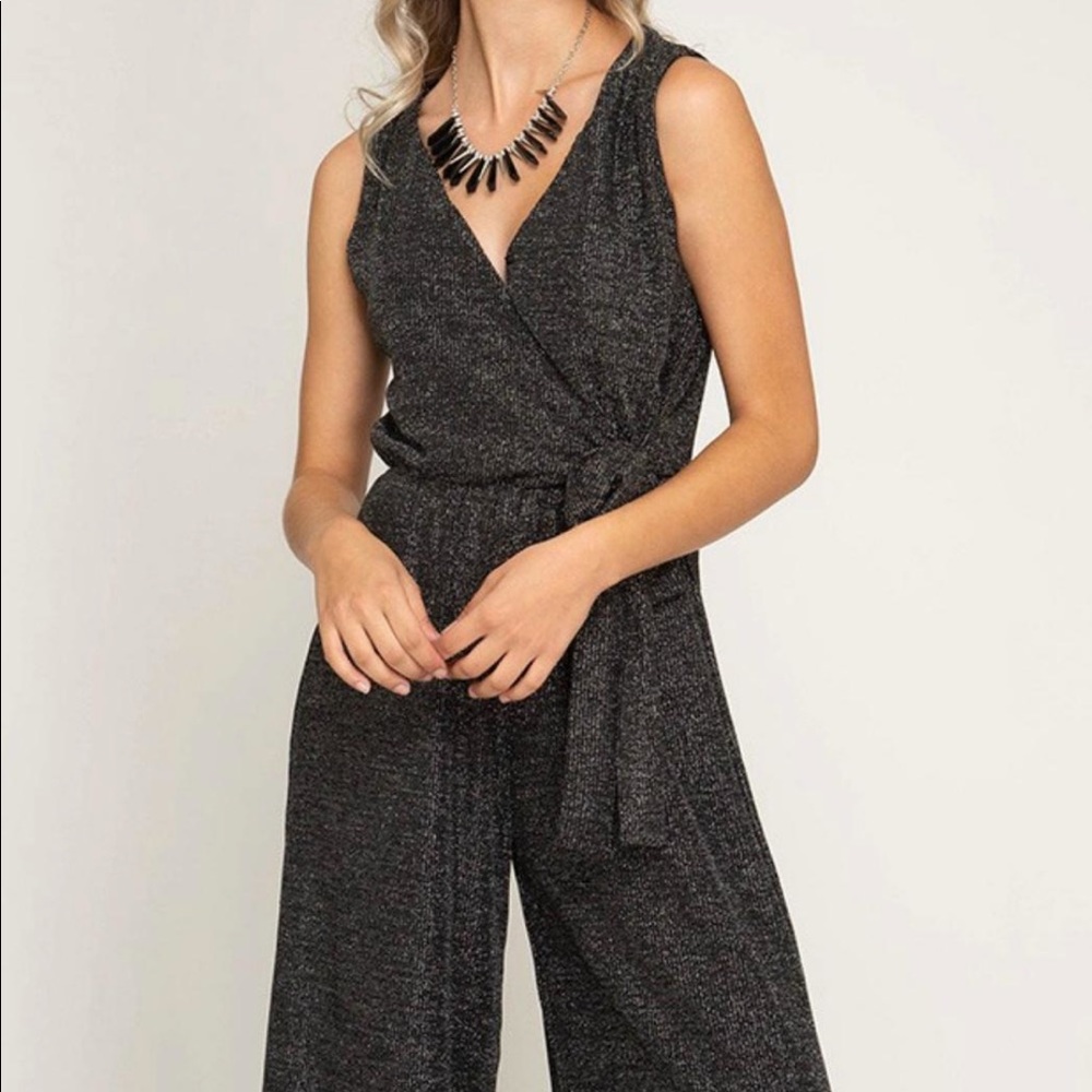 Sparkly Cropped Romper sz S